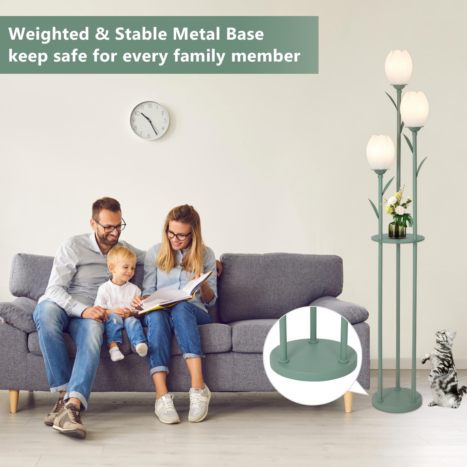 Artmooy wood shelf on stand offers decorative display and practical storage.