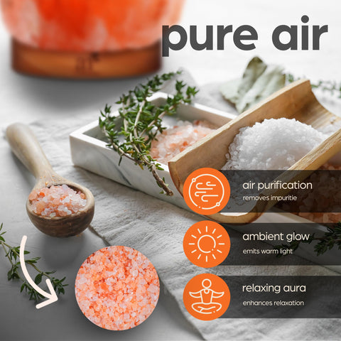 Artnaturals pink salt lamp glows softly in a room for relaxation