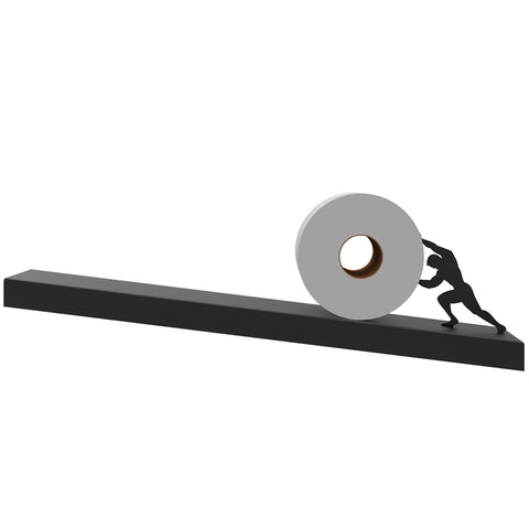 Artori Design Sisyphus Black space-saving bathroom shelf enhances organization.