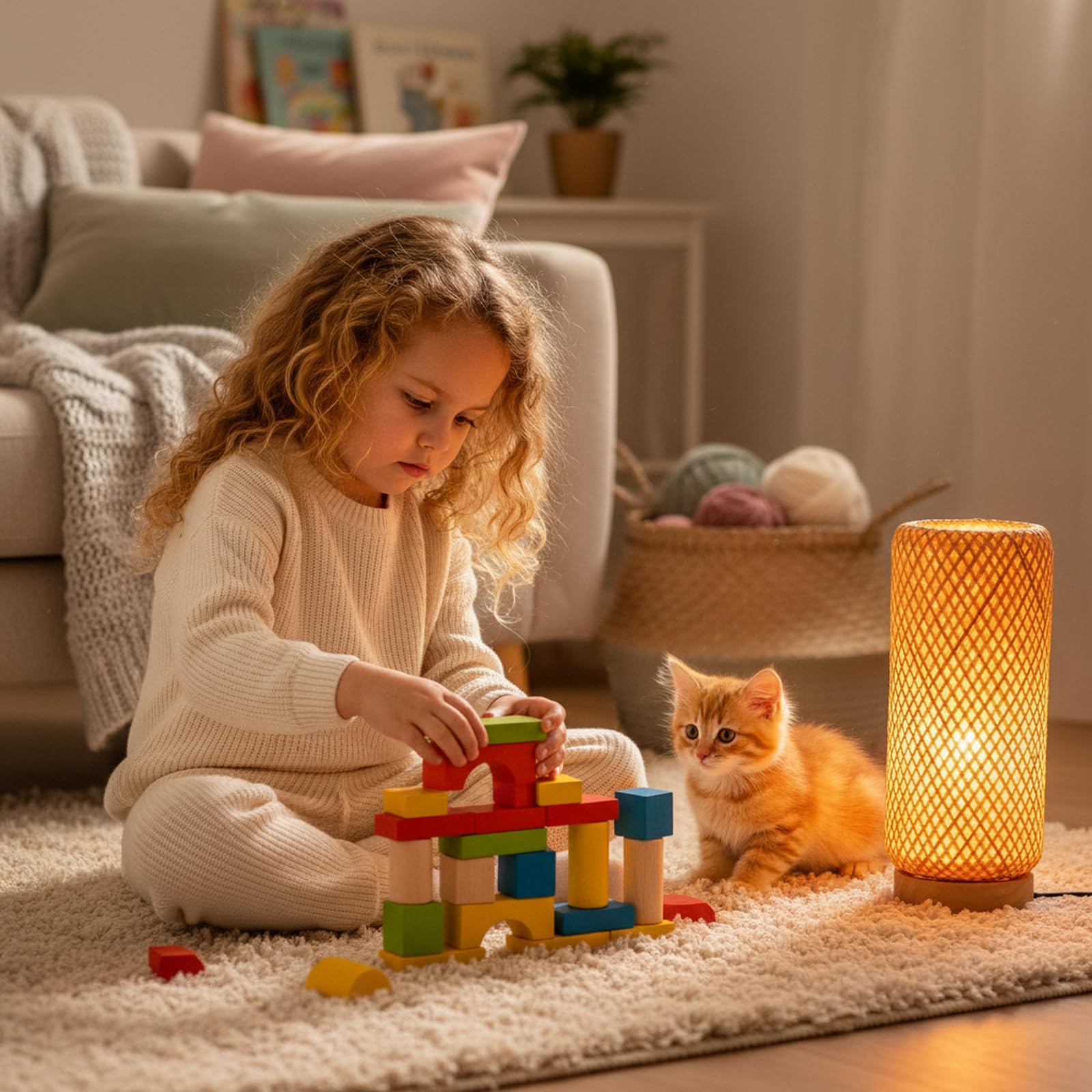 Arturesthome boho nursery lamp adds gentle lighting and charm.