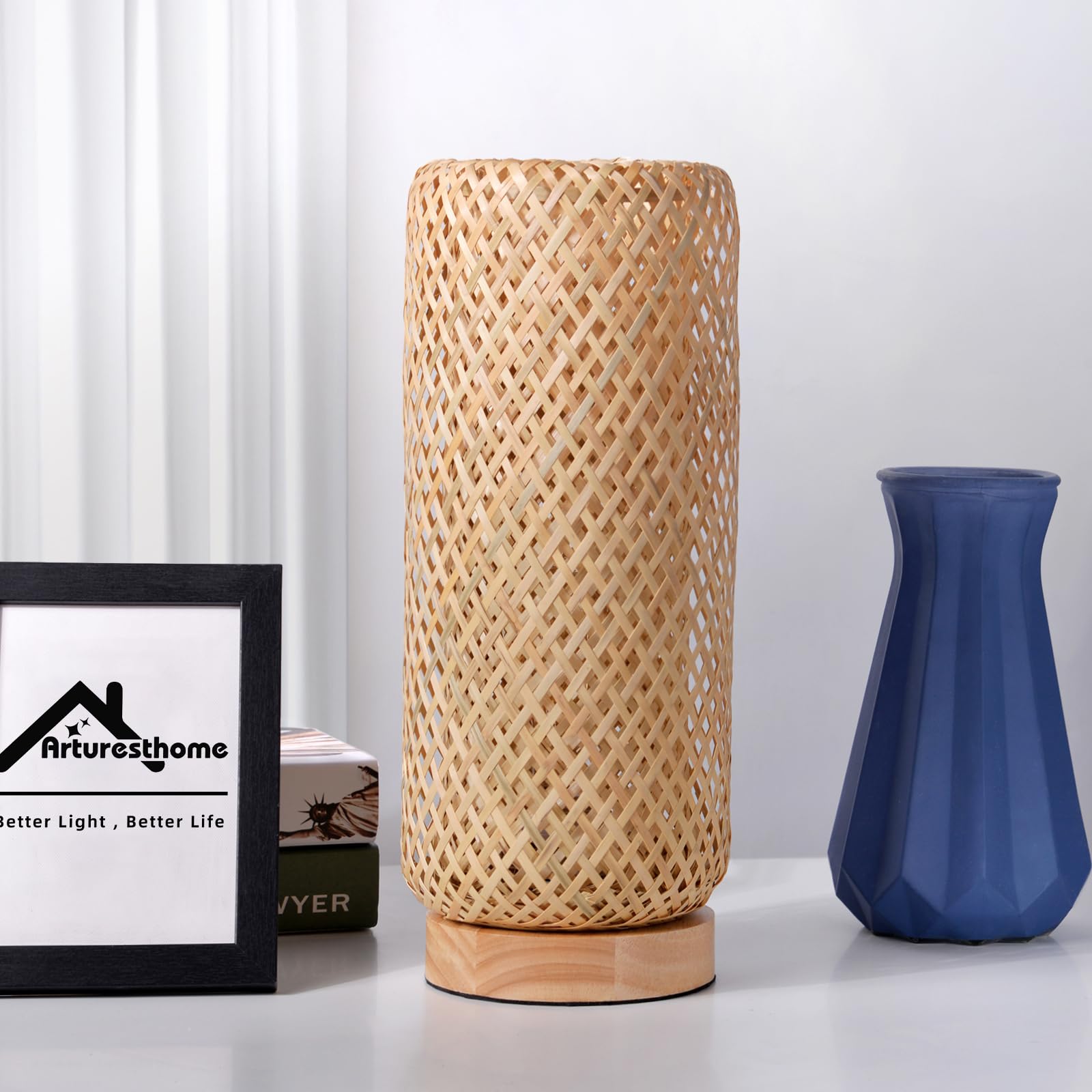 Arturesthome living room boho lamp enhances decor with natural materials.