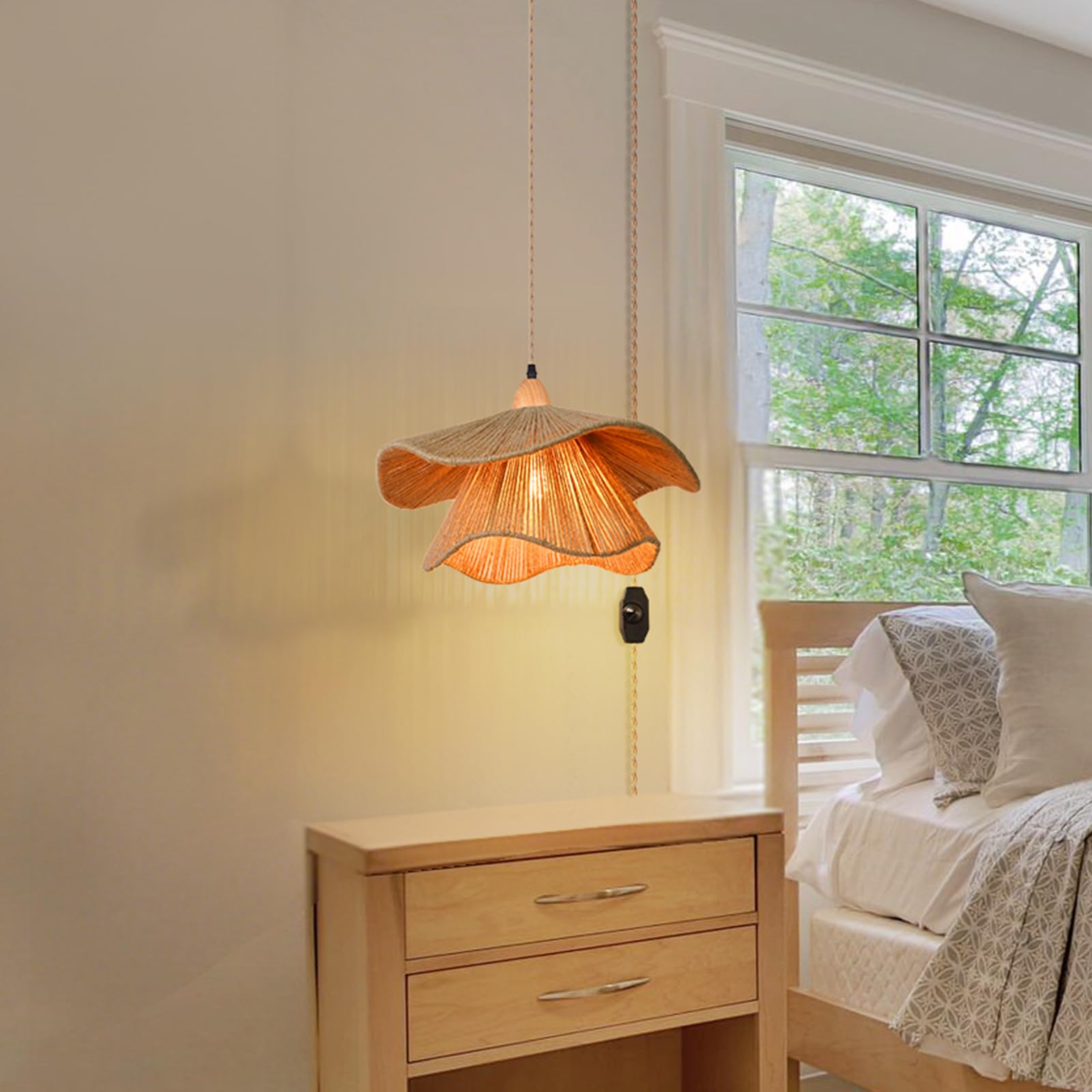 Arturesthome nylon rope pendant cable, close up showing durable vintage-modern texture.