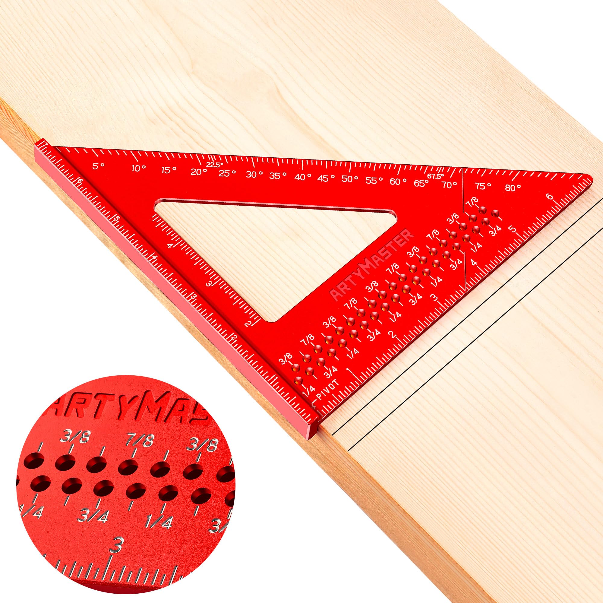 ARTYMASTER 7in carpenter square front view for precise layout and durability.