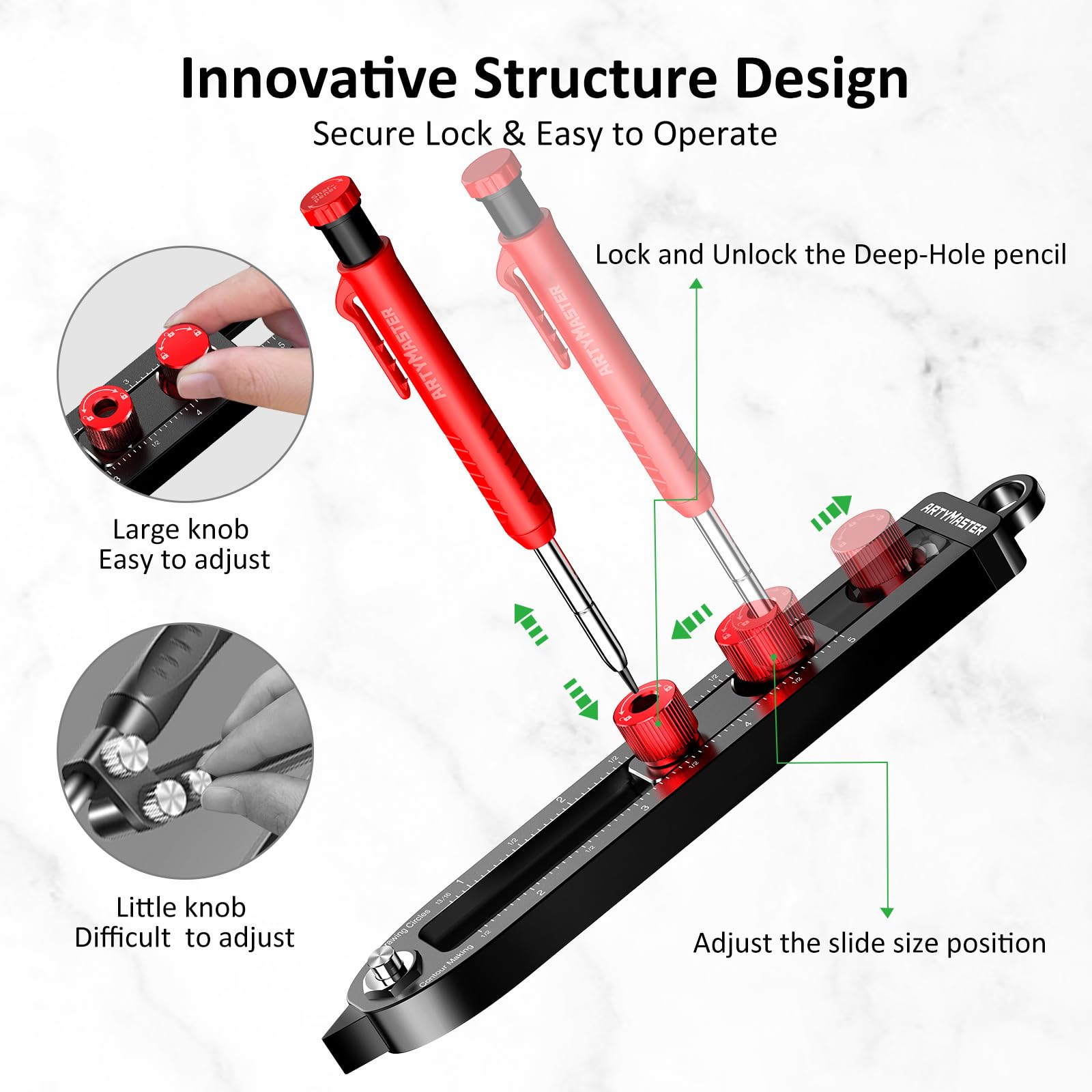 ARTYMASTER anodic oxidation finish extends tool life.
