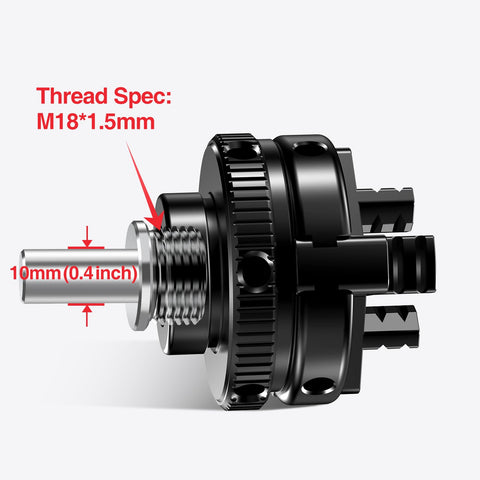 ArtyMaster M18x1.5 thread with 0.4 inch connector enables easy tool attachment.