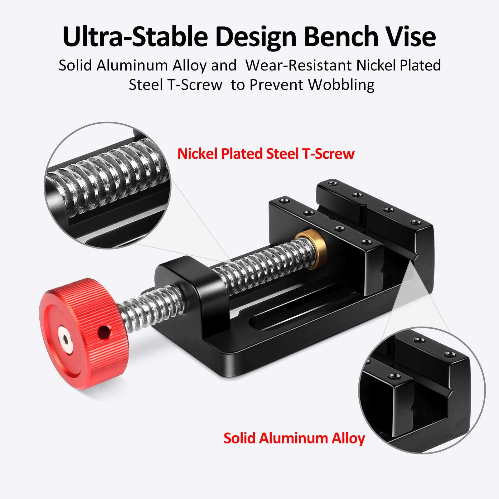 ARTYMASTER mini drill press vise front view shows rugged jaws