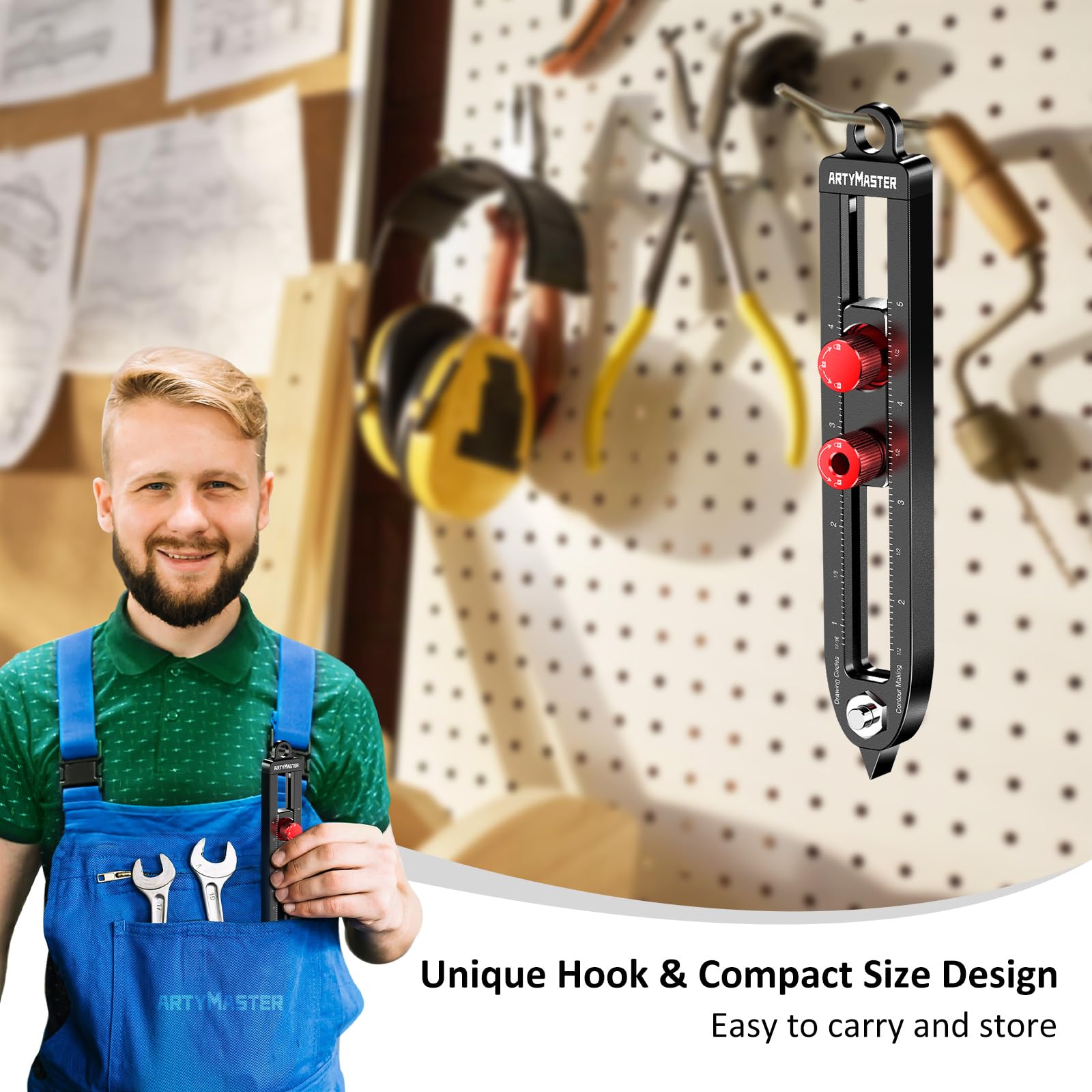 ARTYMASTER compact design fits easily in a tool bag.