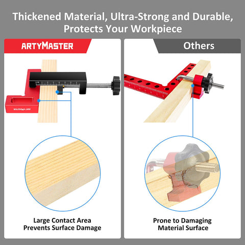 ARTYMASTER positioning squares verify right angles during setup.