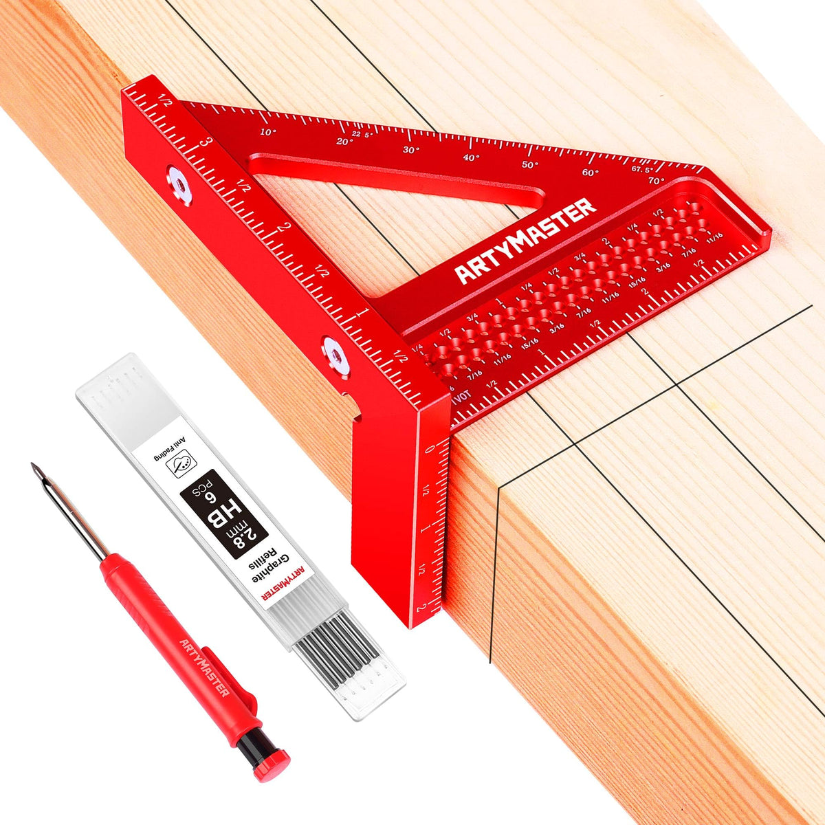 ARTYMASTER WT102A mini 3D angle measuring square for precise small-project layouts