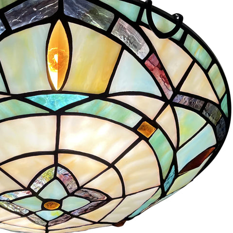 ARTZONE flush-mount bedroom light fits low ceilings with elegant Tiffany style