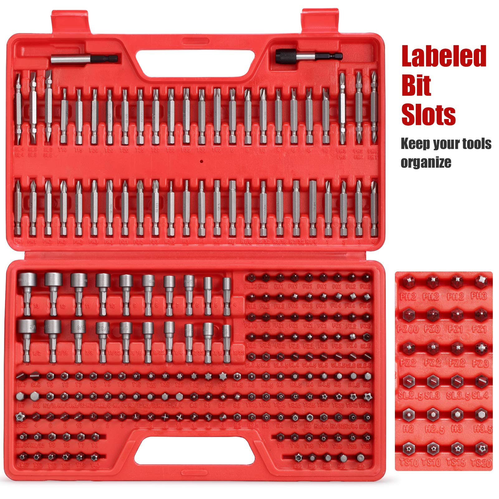 Durable S2 alloy steel bits deliver strong, long-lasting performance.