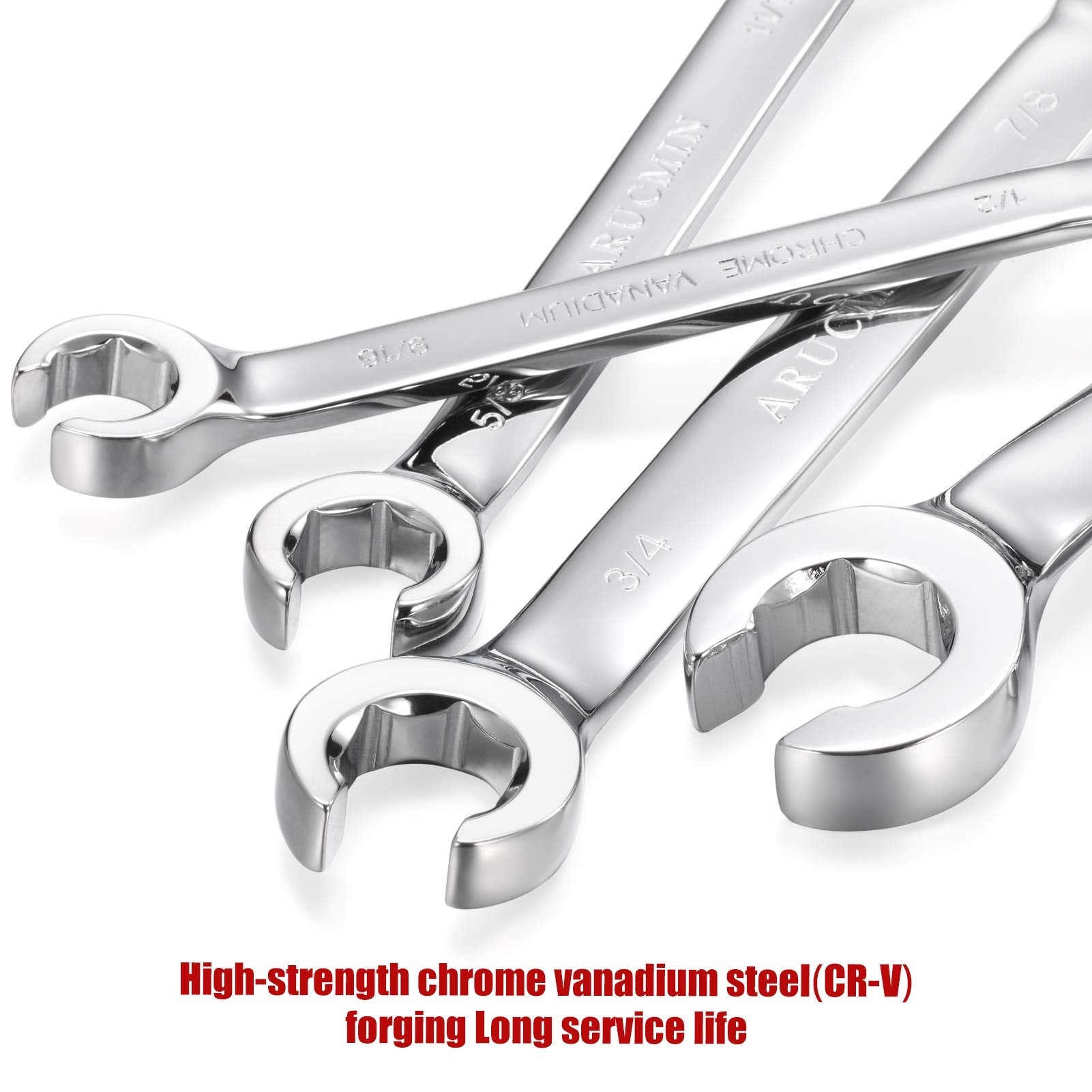 15-degree offset design allows reaching awkward fittings easily.