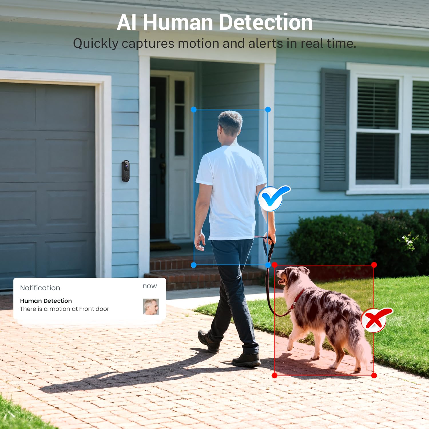 ArvoElio 2.4GHz Wi‑Fi ensures a stable connection for reliable doorbell video.