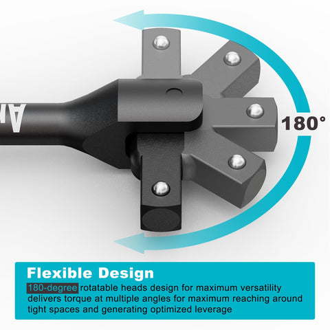Arwealxs 180° swivel head enables flexible angles in confined areas.