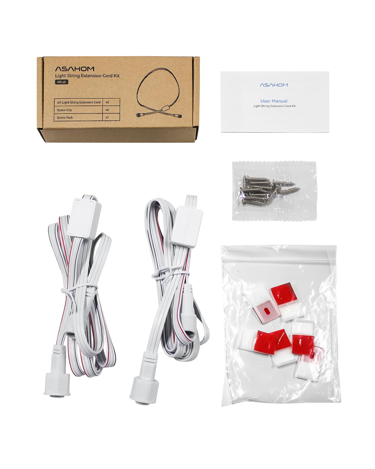 ASAHOM 6ft extension cord with signal amplifier for outdoor lights, stable connections