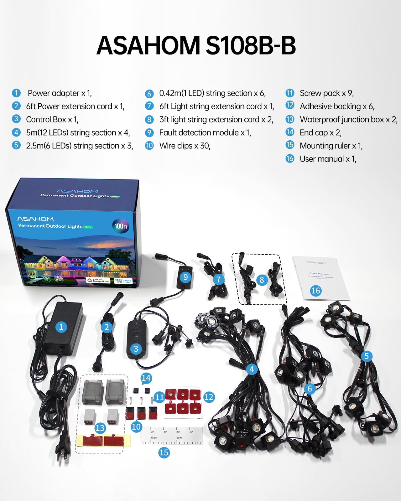 ASAHOM Pro S108B easy installation with adhesive or screws for secure mounting