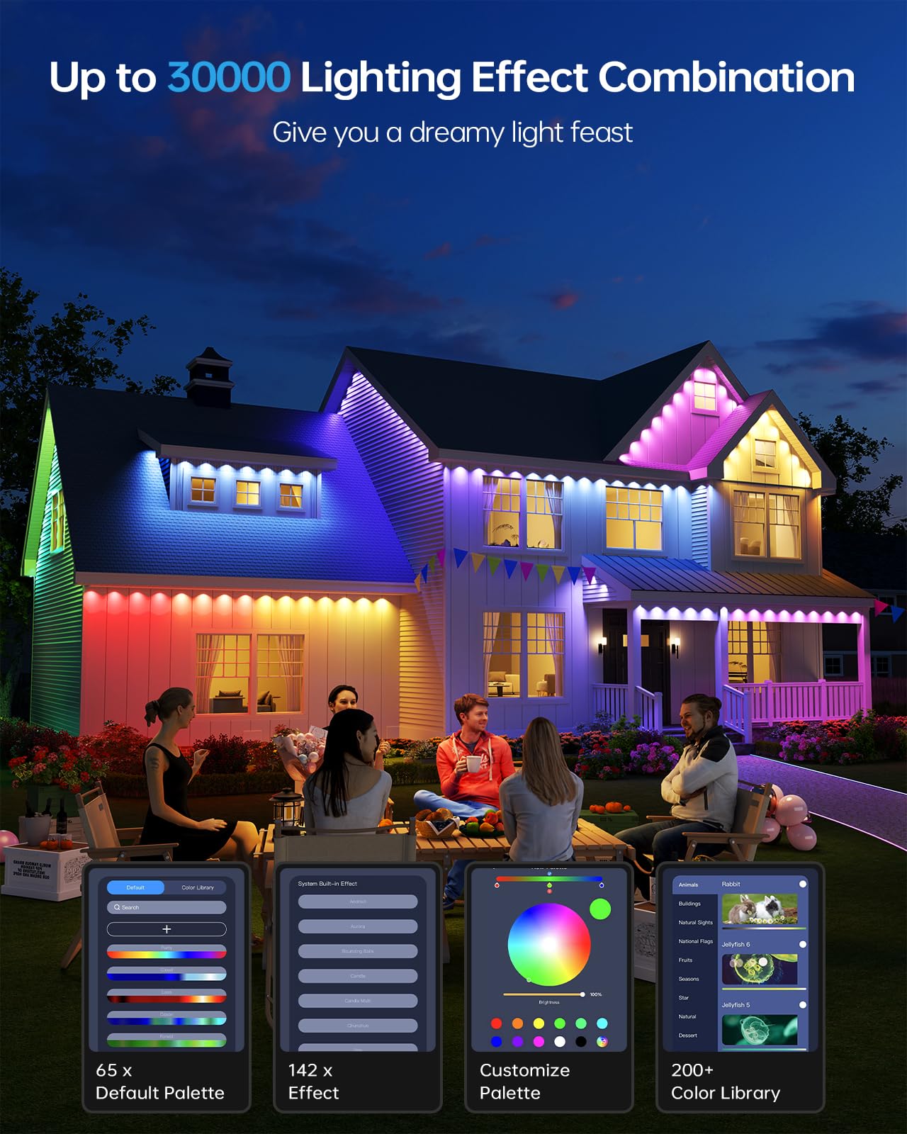 ASAHOM S107B app and voice control enable hands-free ambiance adjustments.
