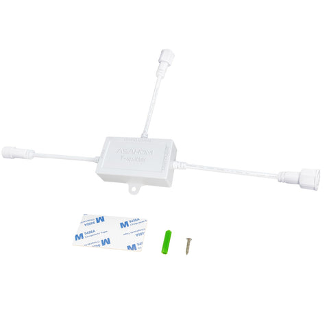 ASAHOM T-Splitter for outdoor lights enables two branches from one controller for balanced eave lighting
