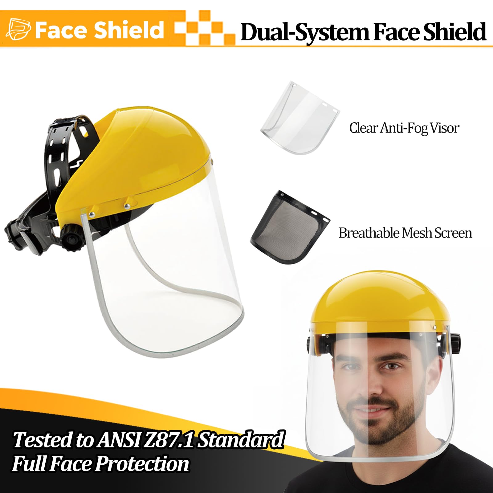 Ascavs face shield with mesh visor for airflow during outdoor work