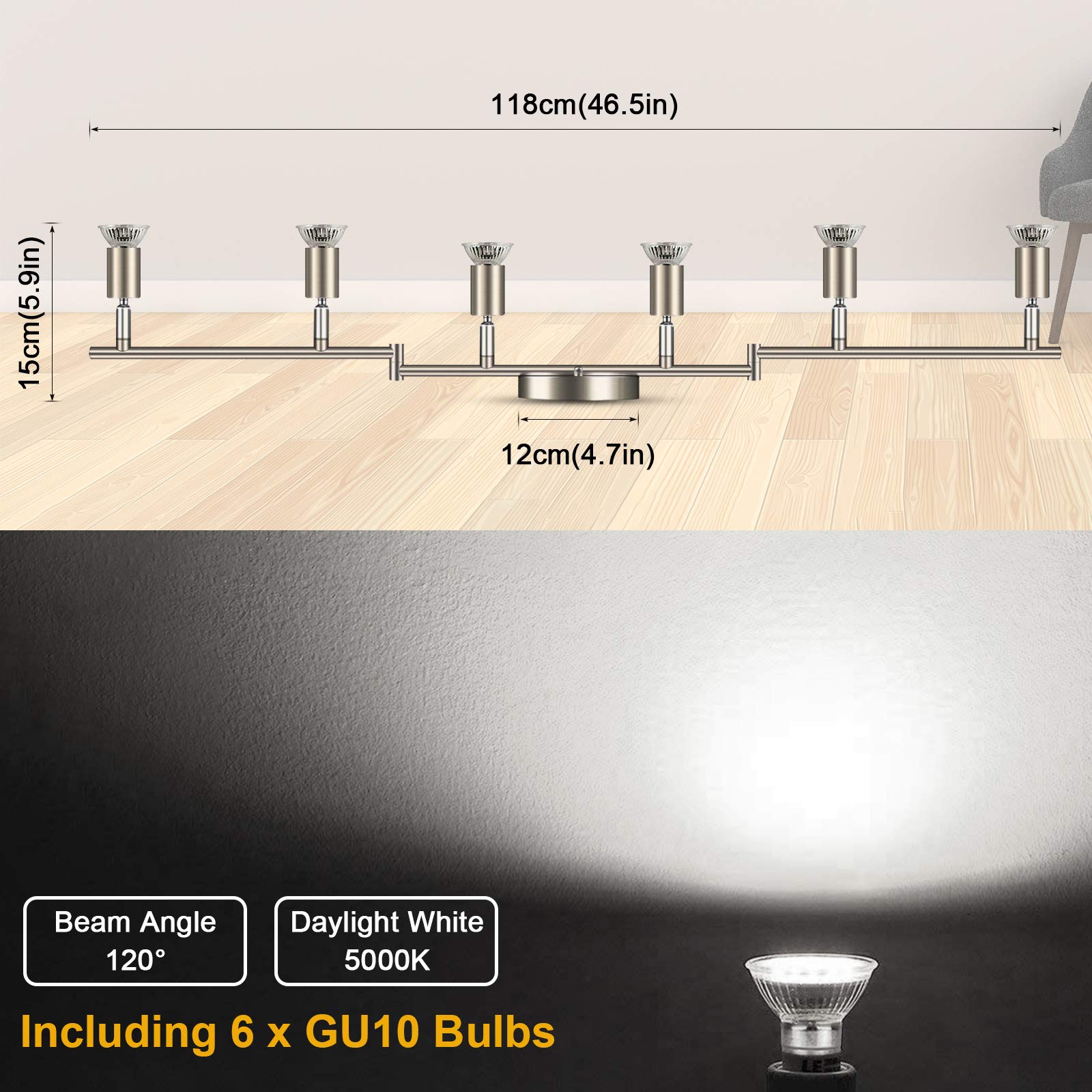 Ascher track heads rotate 360 degrees for precise spotlighting