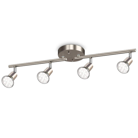 Ascher 4-light LED track kit with matte nickel finish for modern ceilings.