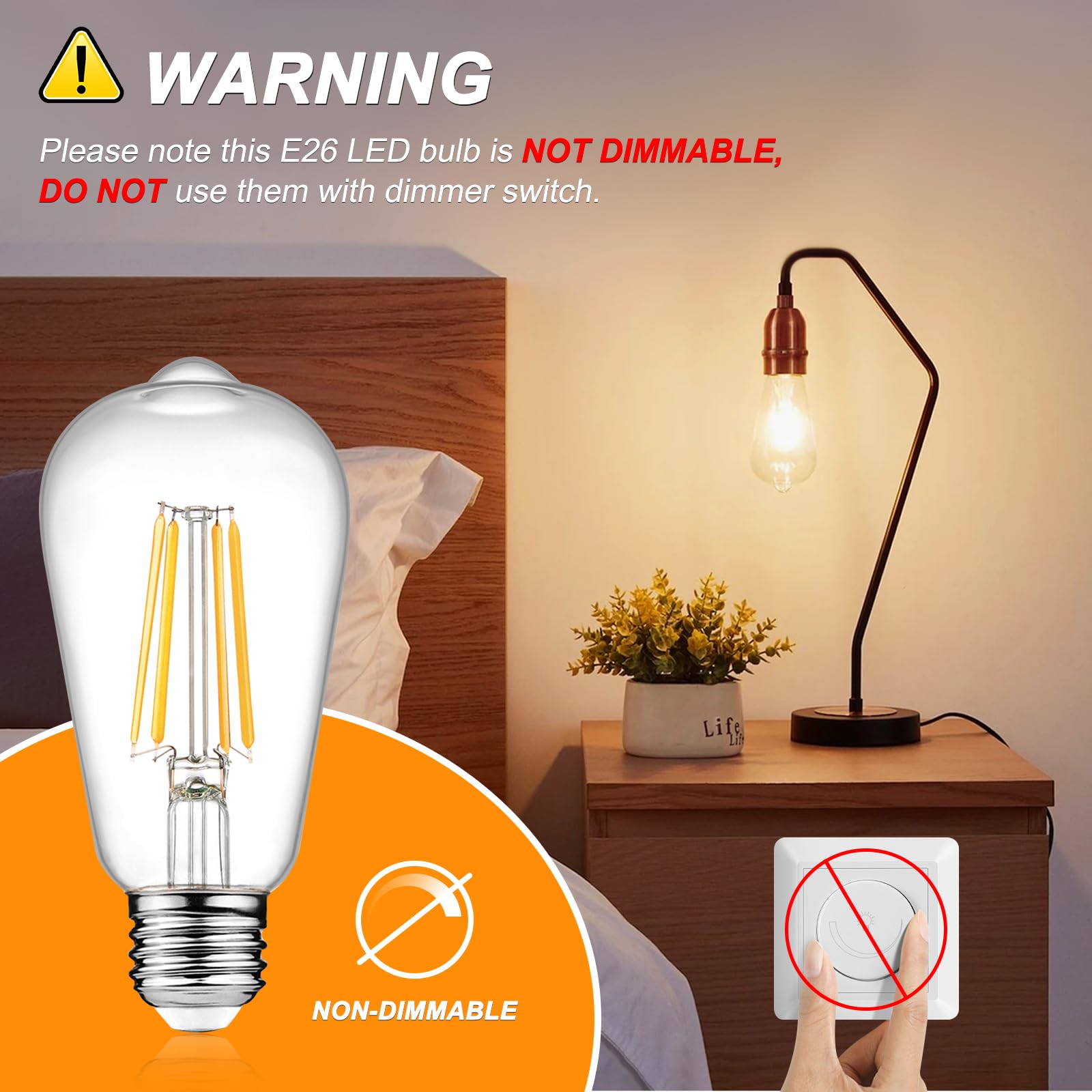 Ascher Edison-style bulb on an open fixture showing 700 lumens.