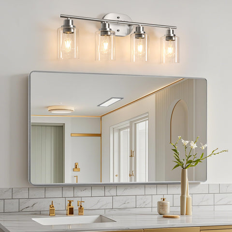 Ascher 4-light fixture fits modern and farmhouse styles with versatile mounting