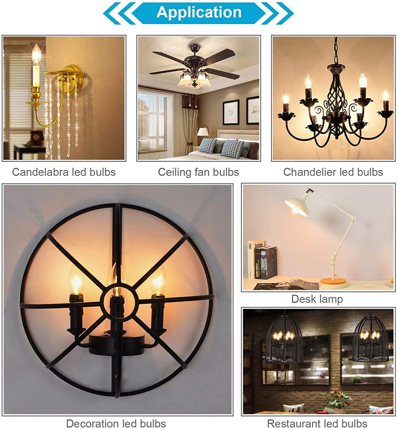 Ascher Classic E12 LED bulb enhancing chandeliers with warm glow