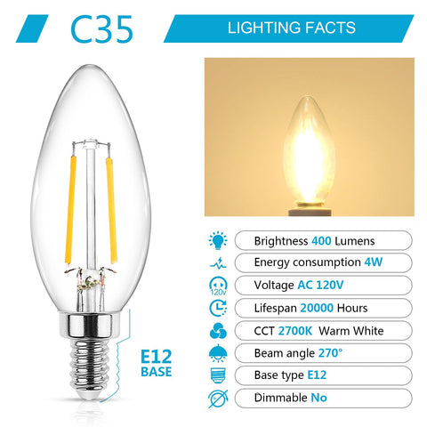 Ascher Classic E12 LED bulb in warm white 2700K for cozy living spaces