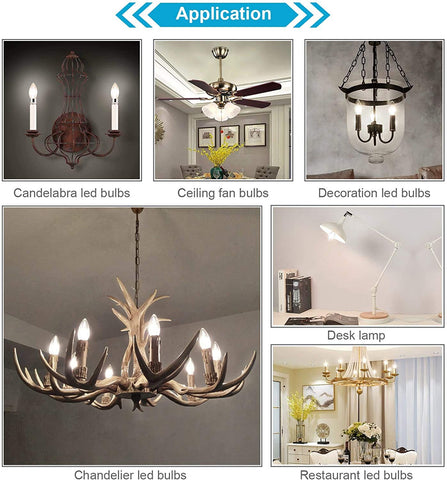 Ascher Classic E12 LED Candelabra Bulbs install easily in E12 fixtures
