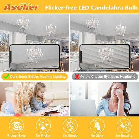 Ascher Classic E12 LED Candelabra Bulbs suit hotel lobbies with clear, welcoming illumination