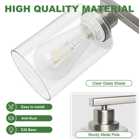 Ascher clear-glass shade close-up highlighting bulb protection and diffusion