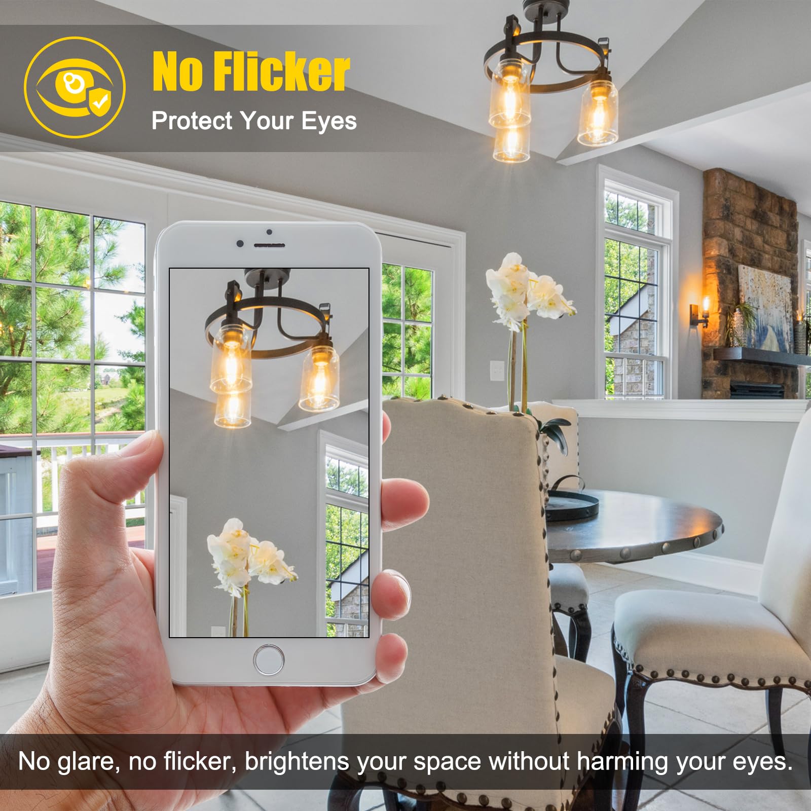 Ascher LED filament bulb installed in a cafe for inviting ambiance