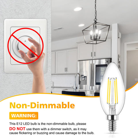 Ascher E12 LED filament bulb daylight 5000K for bright rooms