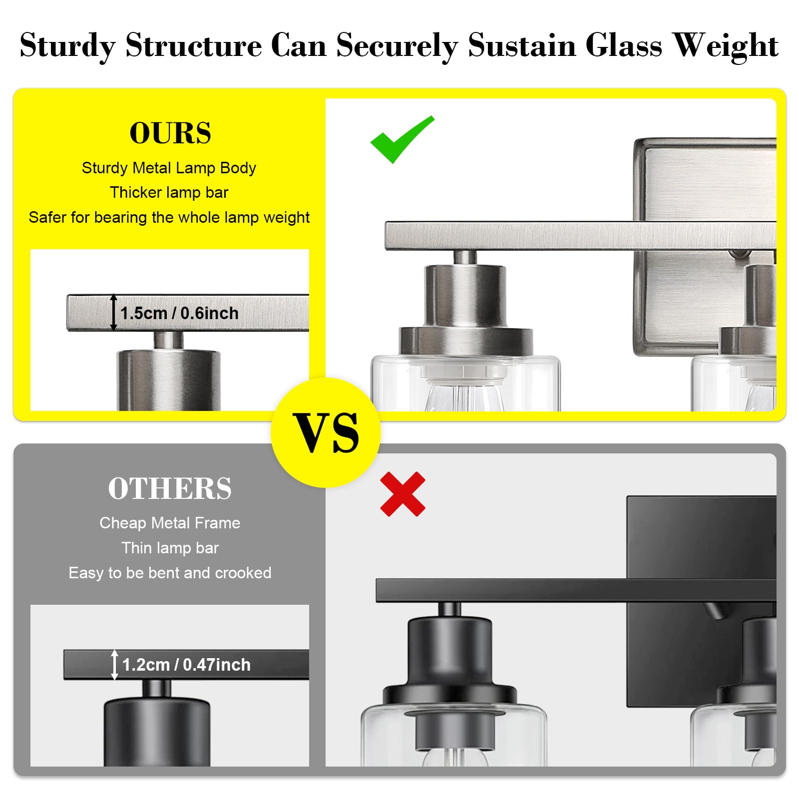 Standard E26 base supports a wide range of bulbs for easy customization.