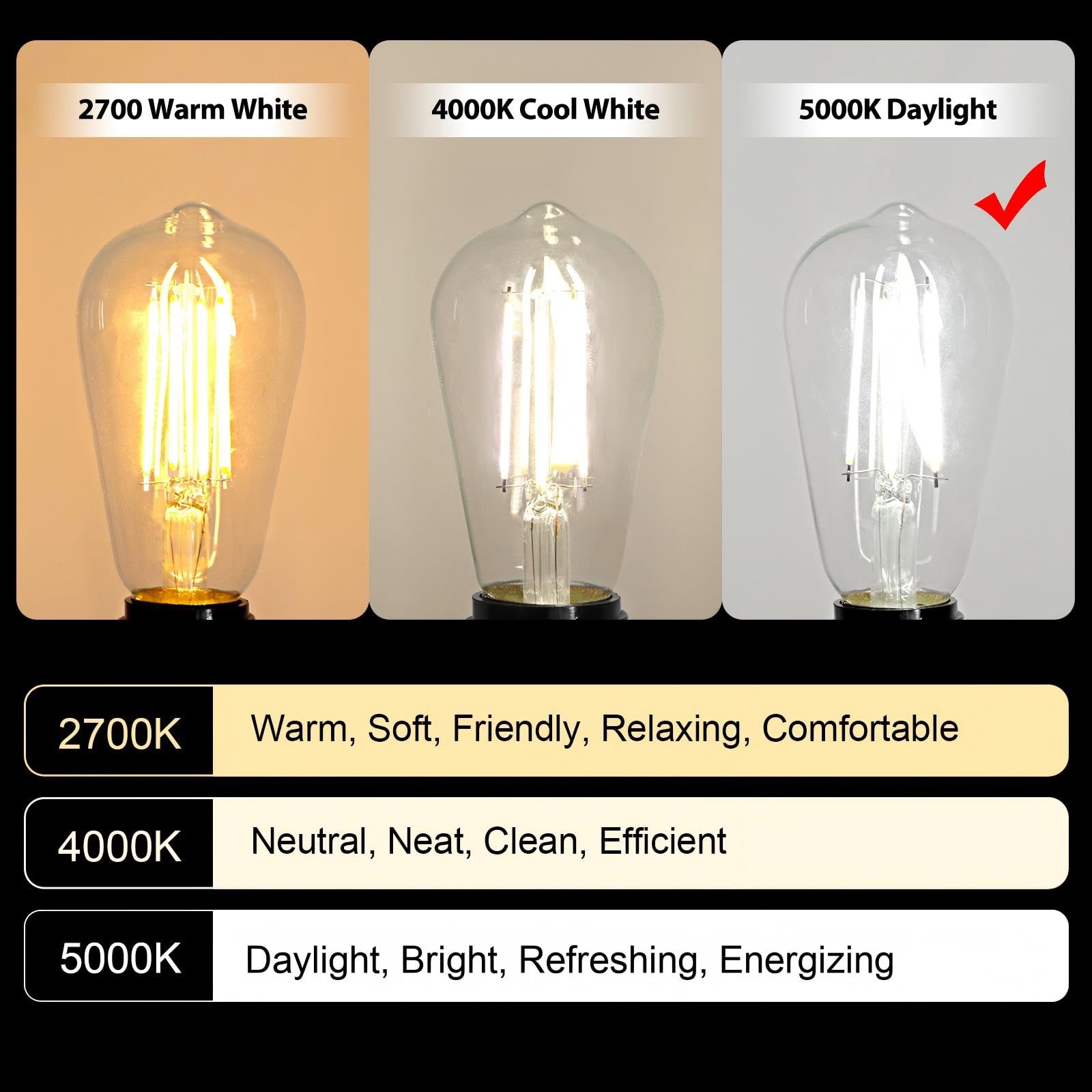 Ascher E26 filament bulb in clear glass for retro-modern aesthetics