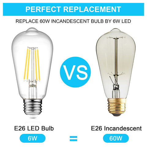 Ascher E26-base Edison bulb fitting most fixtures