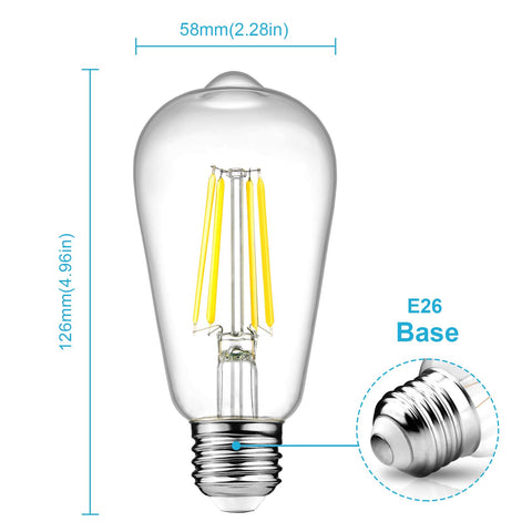 Ascher Edison filament bulbs offer 700 lumens and 4000K cool white light