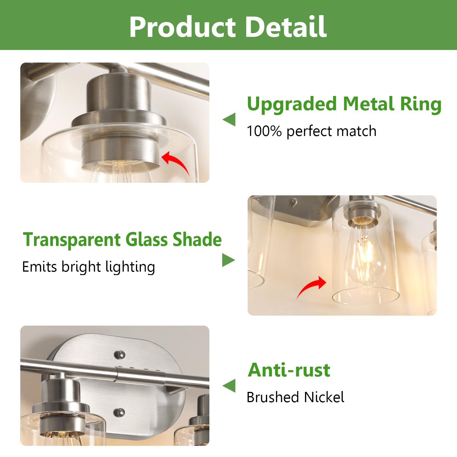Ascher clear glass shades diffuse light softly for comfortable ambience