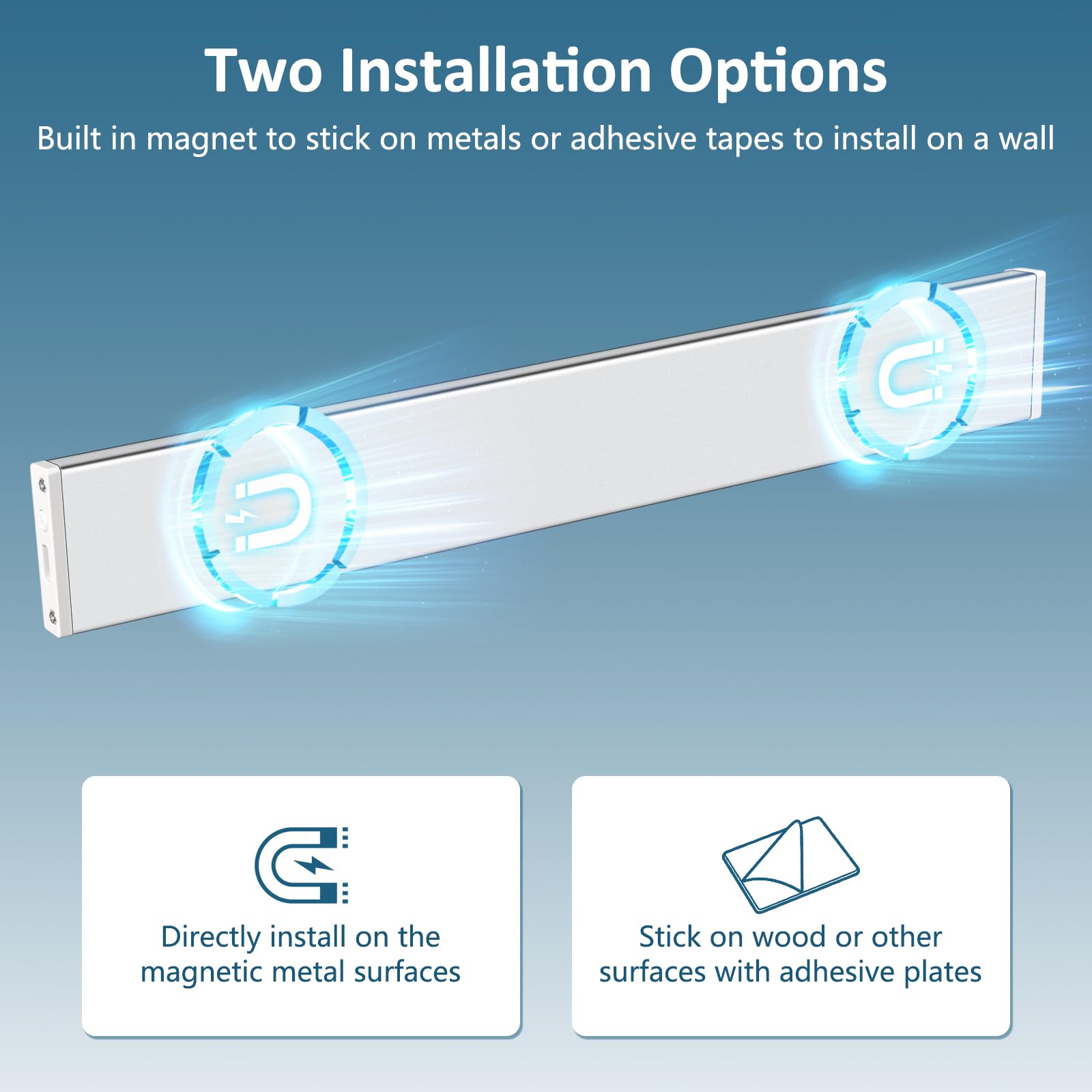 Ascher installation plates enabling magnetic mounting and placement