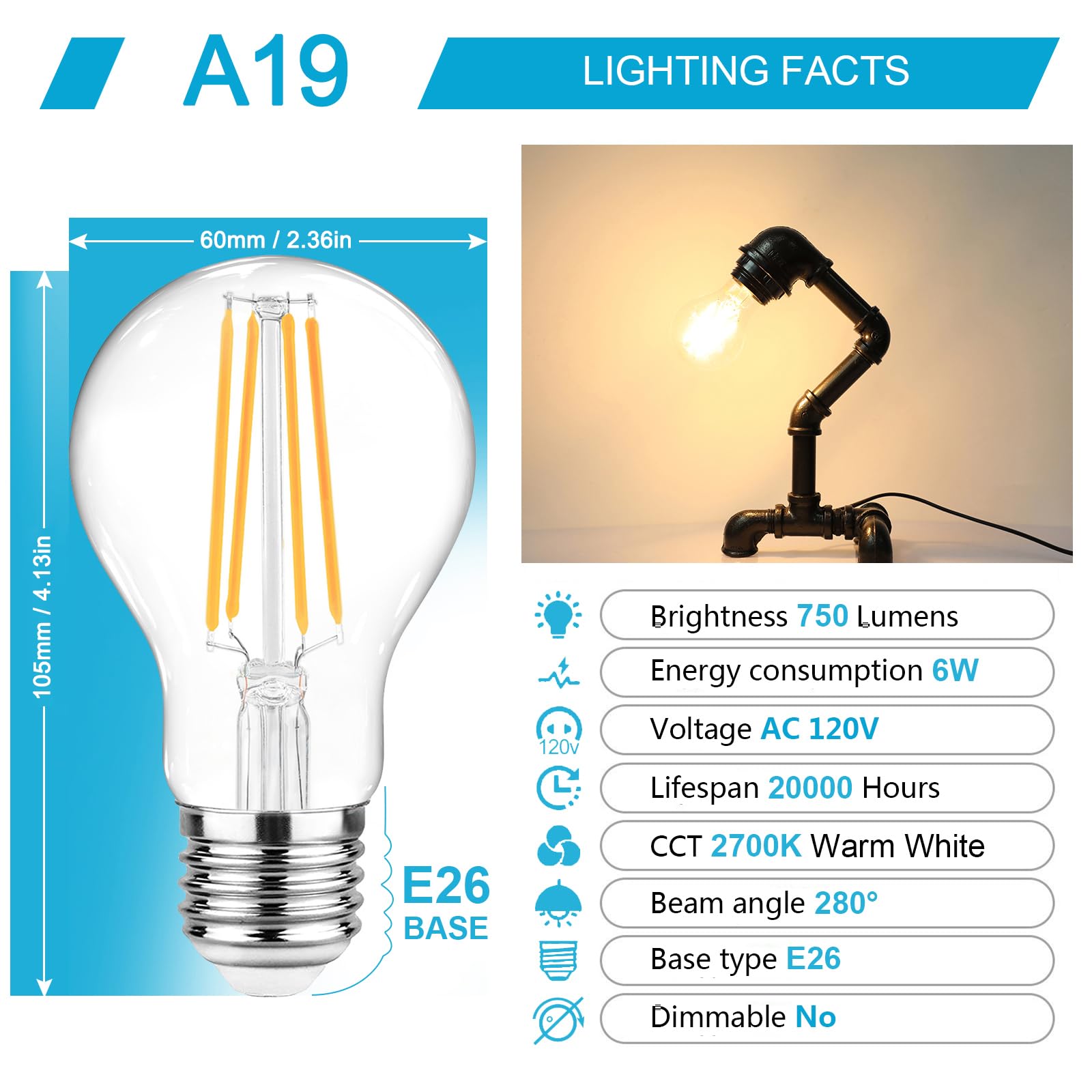 Ascher LED filament bulb chandelier decor for elegant ambient lighting.