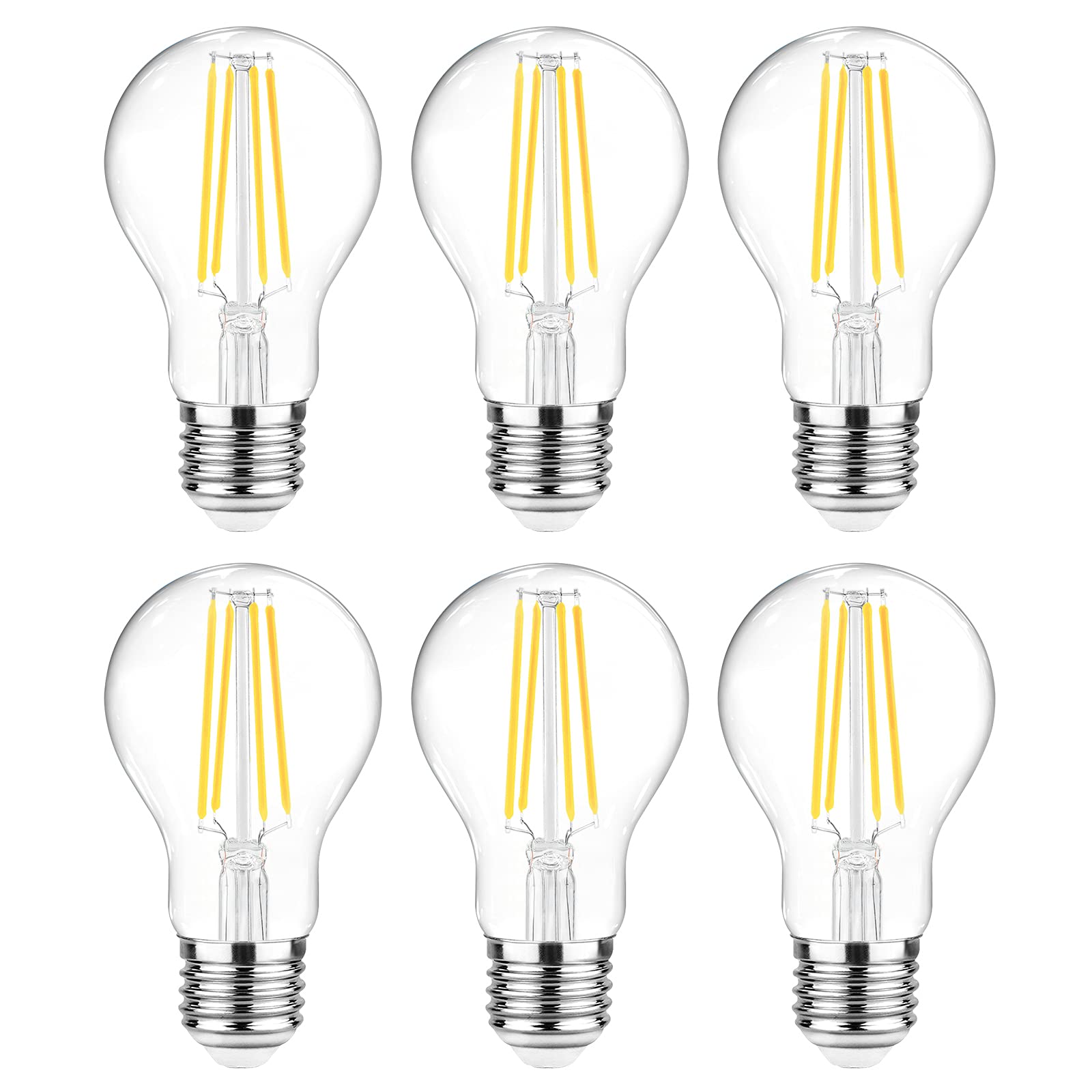 Ascher LED filament bulb with clear glass for classic style and 60W brightness