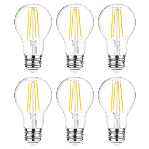 Ascher LED filament bulb with clear glass for classic style and 60W brightness