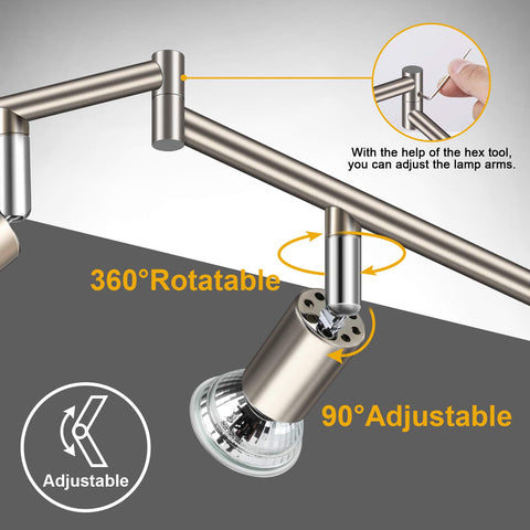 Ascher track heads with matte nickel finish for modern decor and flexibility