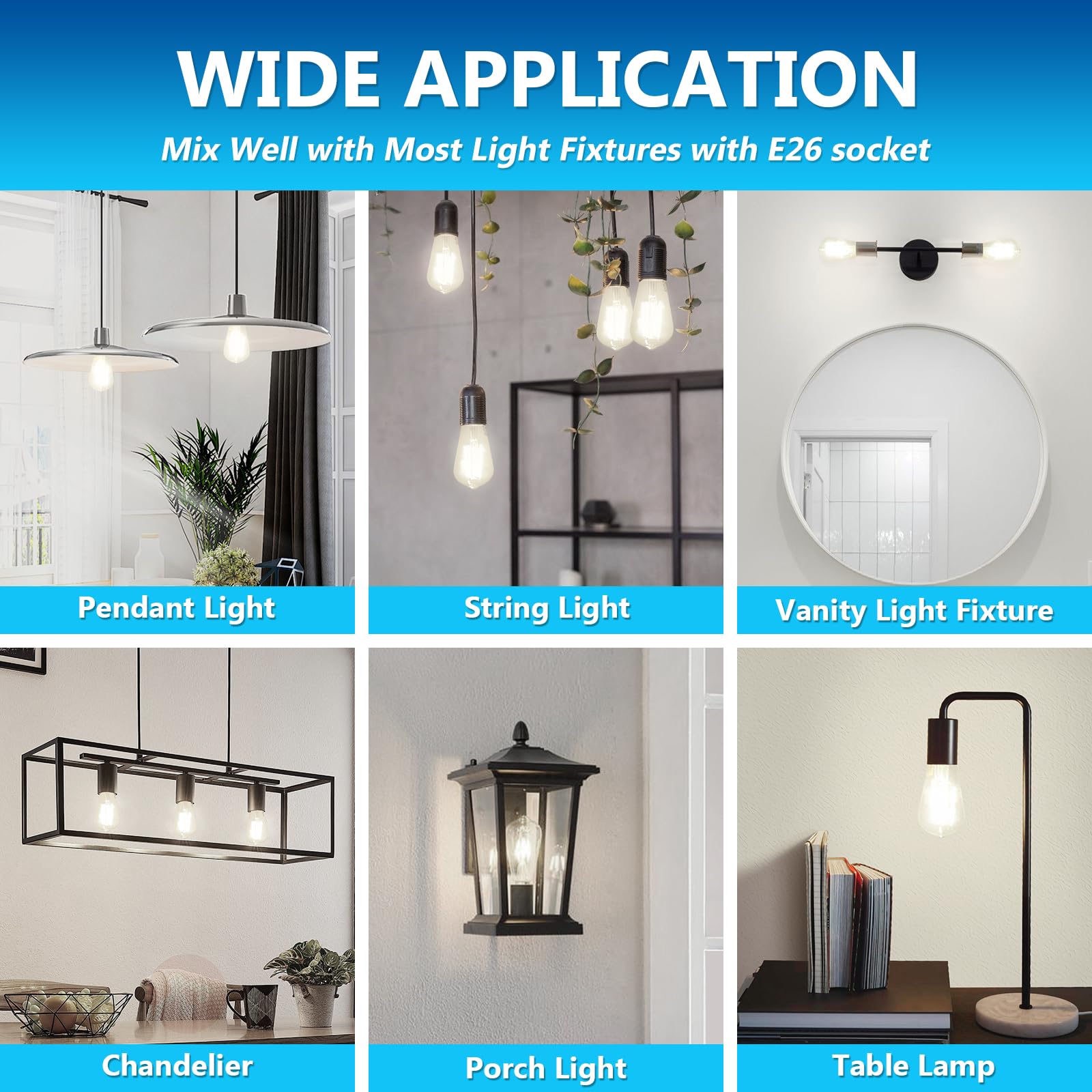 Ascher non-dimmable Edison bulb for steady, reliable lighting