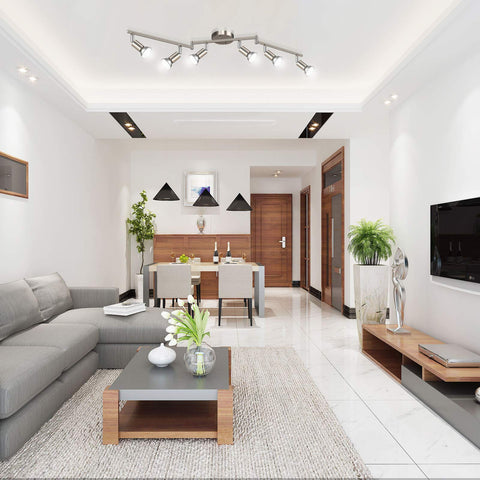 Ascher six-head kit with energy-efficient LED bulbs for lower power use