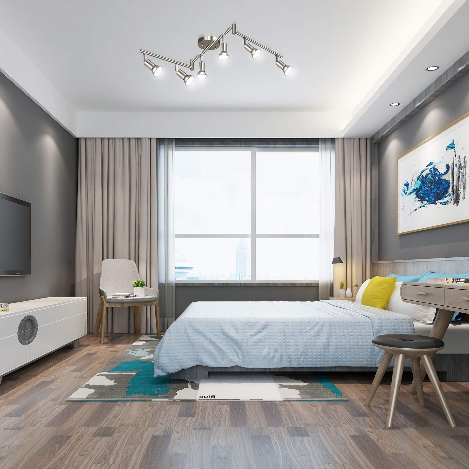 Ascher track lighting suitable for kitchens, living rooms, and retail spaces