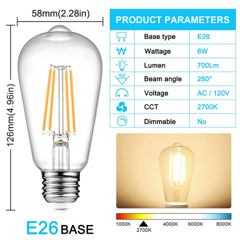 Ascher antique filament bulb ideal for lanterns and pendants with warm glow.