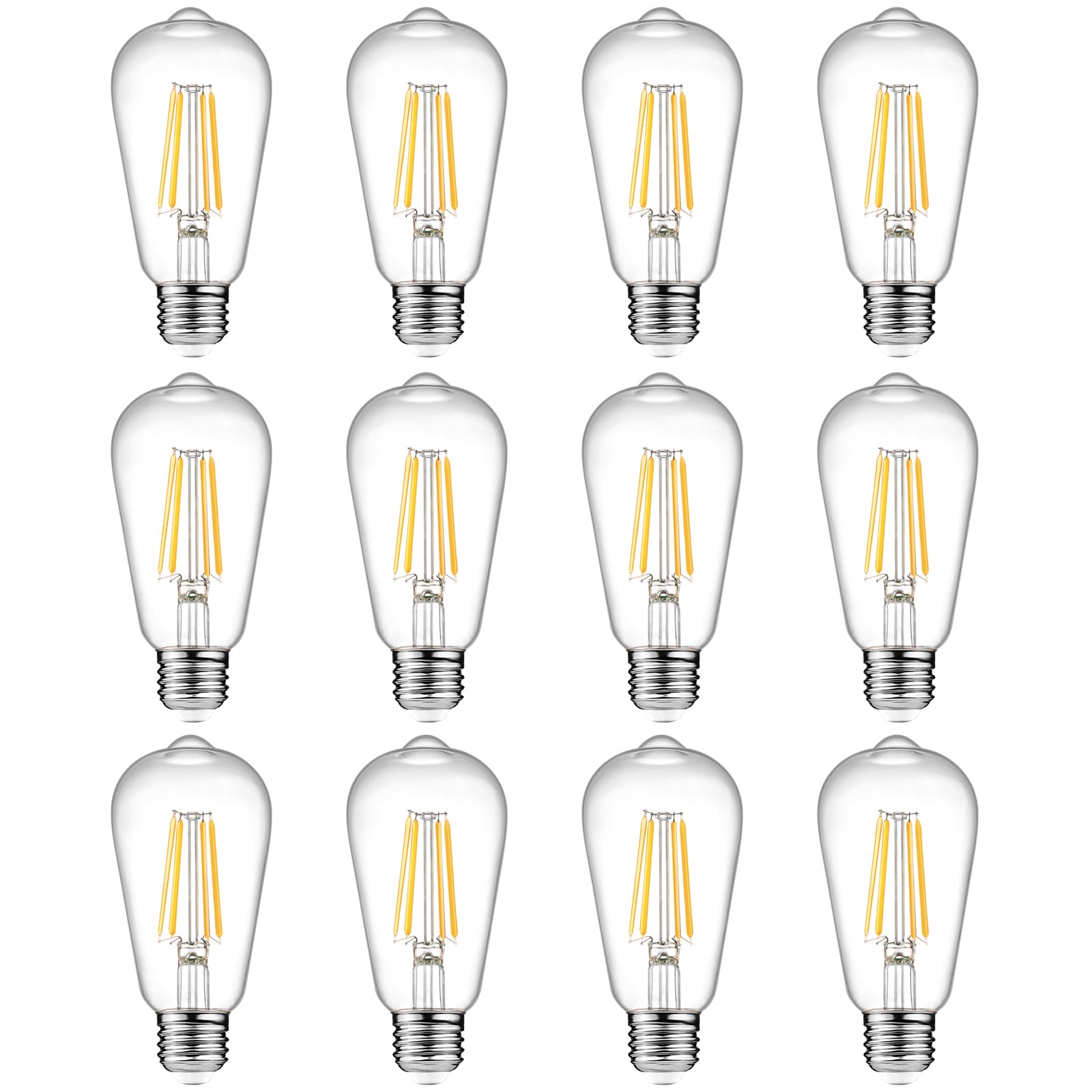 Ascher vintage Edison bulb close-up with warm 2700K glow for cozy spaces.