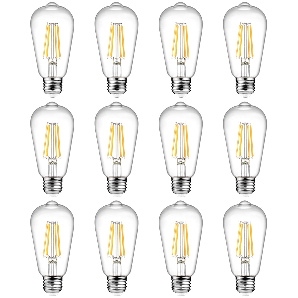Ascher vintage Edison bulb close-up with warm 2700K glow for cozy spaces.